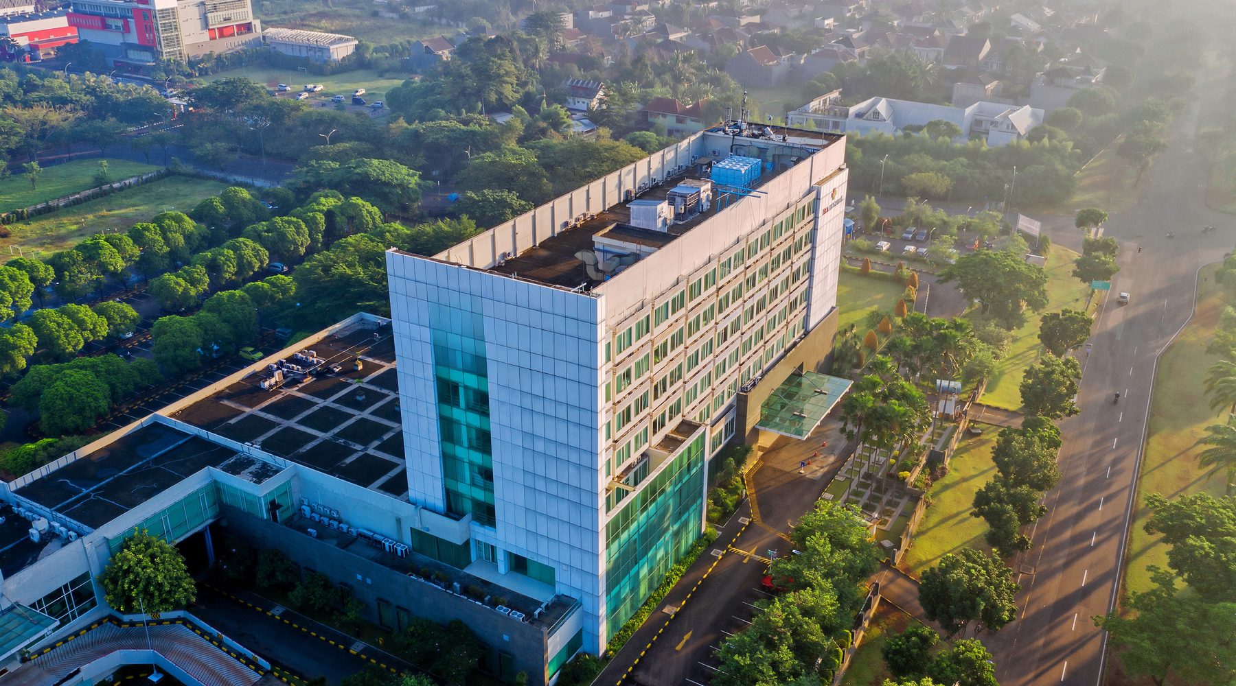 Aerial view of a partner hospital campus